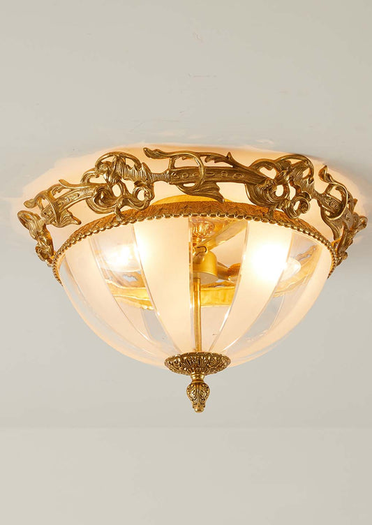 Luxury Retro Livingroom Bedroom Ceiling Lamps Study Lamp Neoclassical Light Luxury Copper Ceiling Lamp