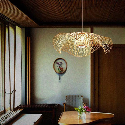 Room Decoration Rattan Pendant Lamp Southeast Wabi Sabi Rattan Light Pendant Chandelier Bamboo Shade Rattan Pendant Light