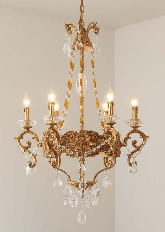 Jewellerytop baroque copper light chandelier lighting loft vintage retro pendant lamp dome light gold lamparas lobby
