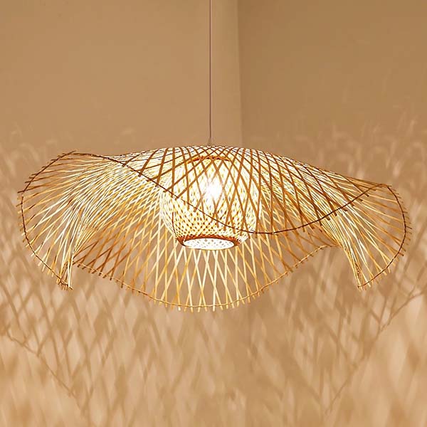 Room Decoration Rattan Pendant Lamp Southeast Wabi Sabi Rattan Light Pendant Chandelier Bamboo Shade Rattan Pendant Light