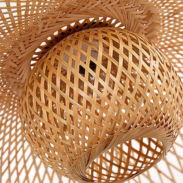 Room Decoration Rattan Pendant Lamp Southeast Wabi Sabi Rattan Light Pendant Chandelier Bamboo Shade Rattan Pendant Light