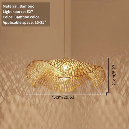 Room Decoration Rattan Pendant Lamp Southeast Wabi Sabi Rattan Light Pendant Chandelier Bamboo Shade Rattan Pendant Light