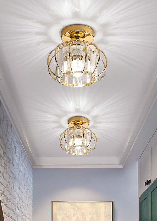 Exquisite Crystal Luxury Modern Aluminum Design for Hallway Corridor Chandelier Ceiling Lamp Lighting Fixtures