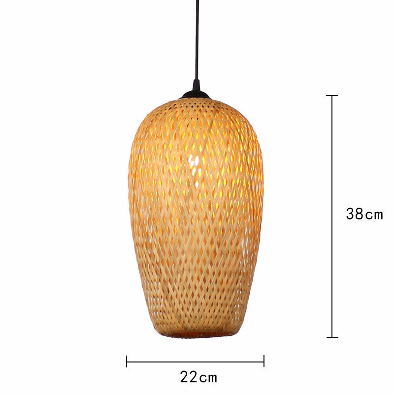 Lampshade Hanging Chandelier Pendant Lights Wicker Handwoven Hanging Lamp Shades Cover Decor Handicraft Rattan Bamboo