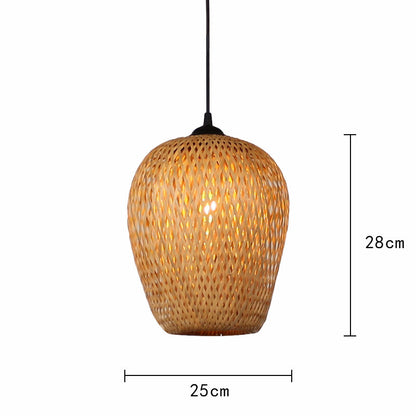 Lampshade Hanging Chandelier Pendant Lights Wicker Handwoven Hanging Lamp Shades Cover Decor Handicraft Rattan Bamboo